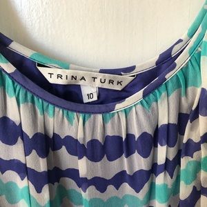 Trina Turk 100% silk maxi sun dress